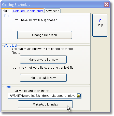 making an index wizard